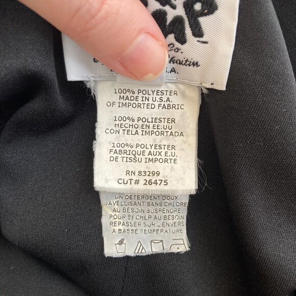 Jump Black Dress Spaghetti Strap Lined Sheer Overlay Draped Cowl Neck Size 7/8 - Picture 5 of 8